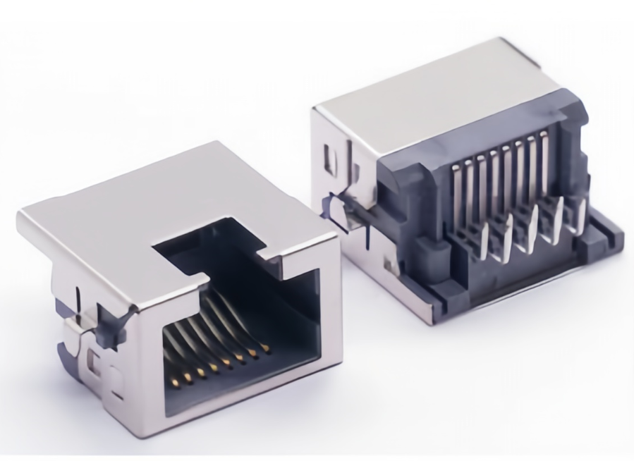 RJ45 Socket : H9.9mm ,Recessed depth 4.3 mm,L=18.64mm,Without LED lights